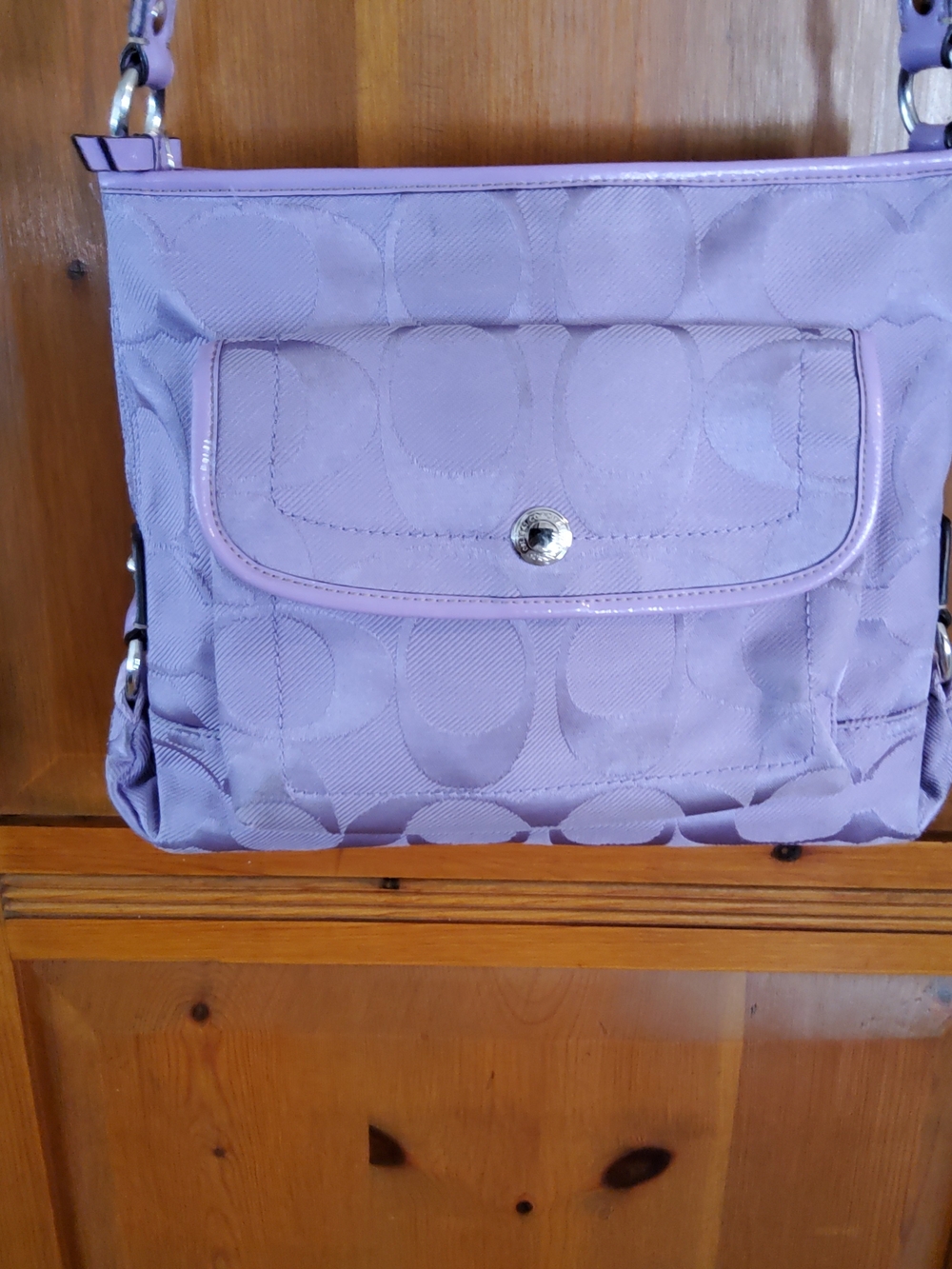 Coach Kyra Signature Crossbody Lavender Vintage VGUC F16550 - Picture 12 of 15